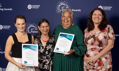 Staff with their NT Training Award certificate